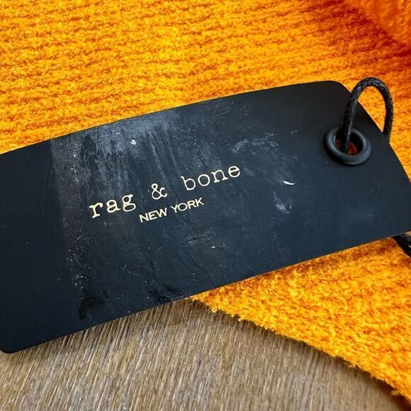 Rag & Bone Womens Soleil Bra Crop Top XL‎ Golden Yellow Ribbed Knit - Picture 8 of 14